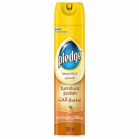Pledge Cleans, Shines & Protects Furniture Polish Orange 300ml